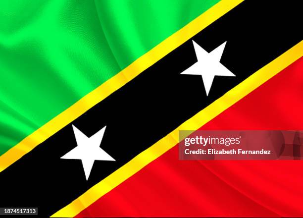 saint kitts and nevis flag - saint kitts and nevis stock pictures, royalty-free photos & images