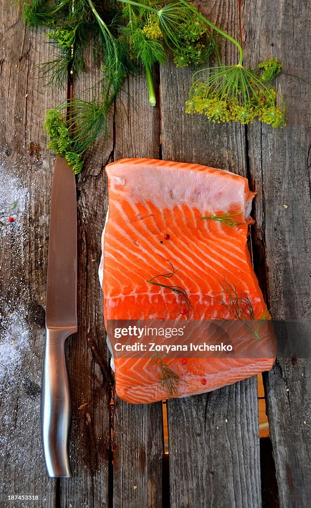 Raw salmon