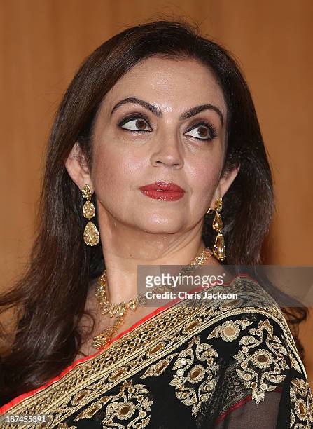 Nita Ambani at the British Asian Trust Reception on day 4 of an official visit to India on November 9, 2013 in Mumbai, India. This will be the Royal...
