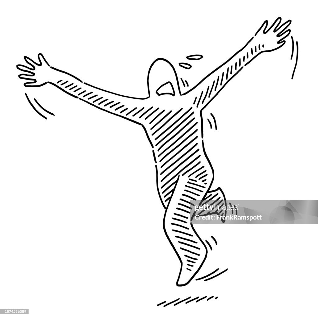 Panik-Konzept Laufende Figurenzeichnung