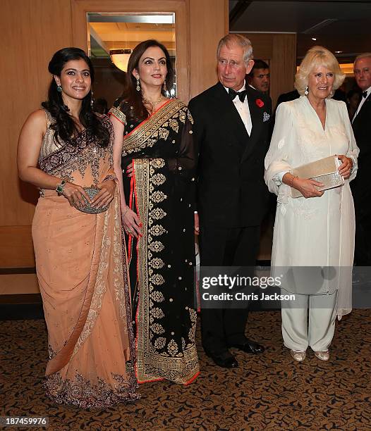 Bollywood actress Kajol, Nita Ambani, Prince Charles, Prince of Wales and Camilla, Duchess of Cornwall at the British Asian Trust Reception on day 4...