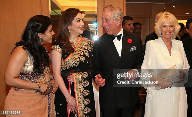 Bollywood actress Kajol, Nita Ambani, Prince Charles, Prince of Wales and Camilla, Duchess of Cornwall at the British Asian Trust Reception on day 4...