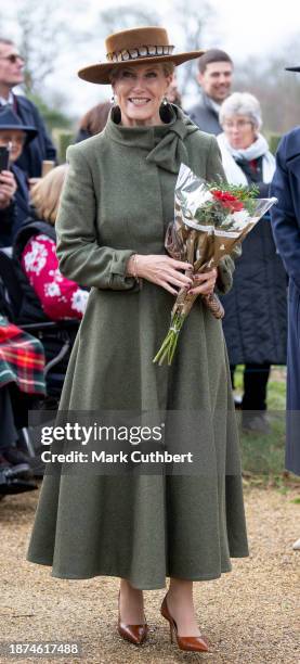 Sophie, Duchess of Edinburgh attends the Christmas Day service at St Mary Magdalene Church on December 25, 2023 in Sandringham, Norfolk.