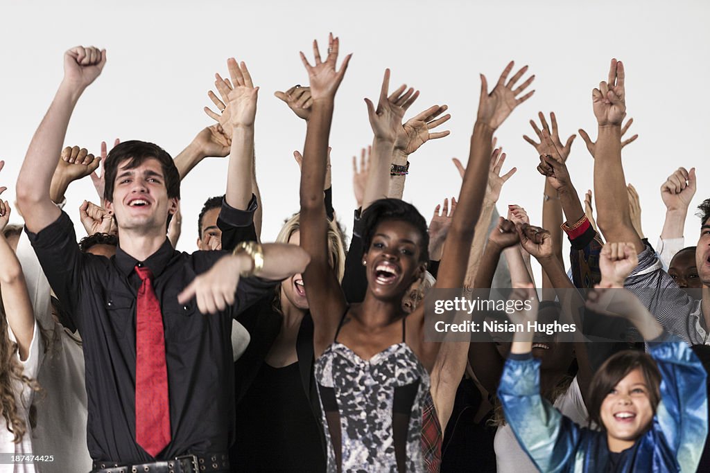 Large Group of People Celebrating