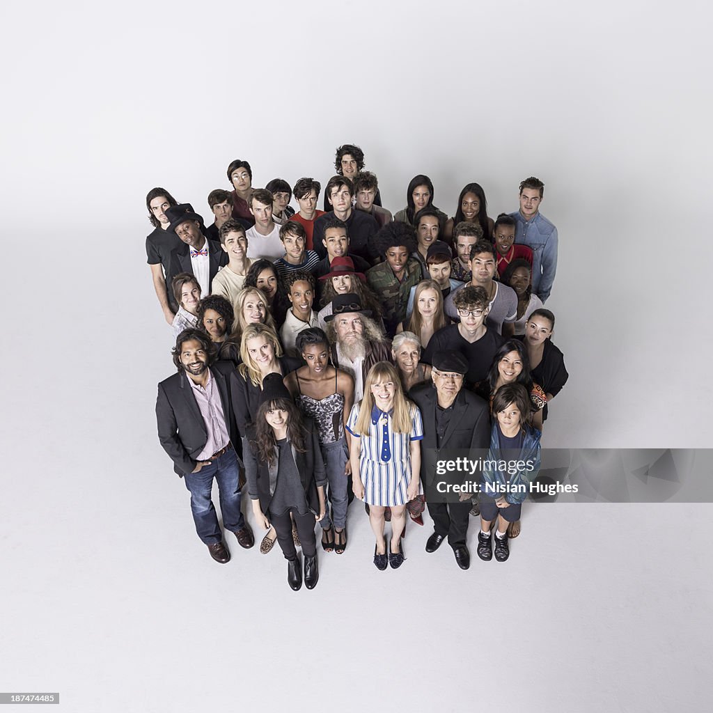Large Group of people standing close together