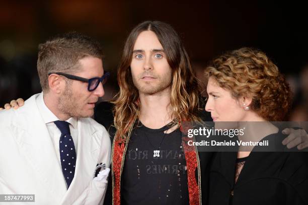 Lapo Elkann, Jared Leto and Ginevra Elkann attend 'Dallas Buyers Club' Premiere during The 8th Rome Film Festival on November 9, 2013 in Rome, Italy.