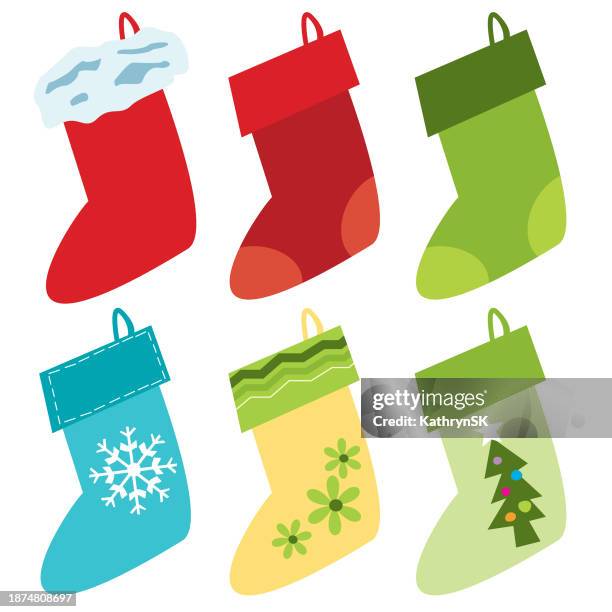 stockillustraties, clipart, cartoons en iconen met christmasstockings - kousen