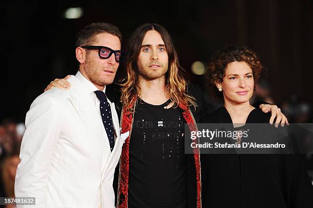 Lapo Elkann, Jared Leto and Ginevra Elkann attend 'Dallas Buyers Club' Premiere during The 8th Rome Film Festival on November 9, 2013 in Rome, Italy.