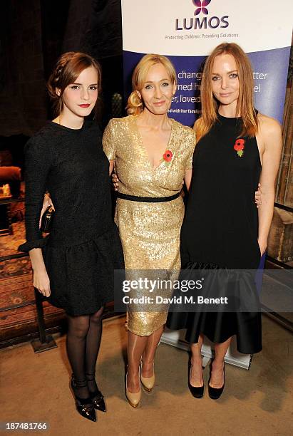 Emma Watson, J.K. Rowling and Stella McCartney attend the Lumos fundraising event hosted by J.K. Rowling at The Warner Bros. Harry Potter Tour on...