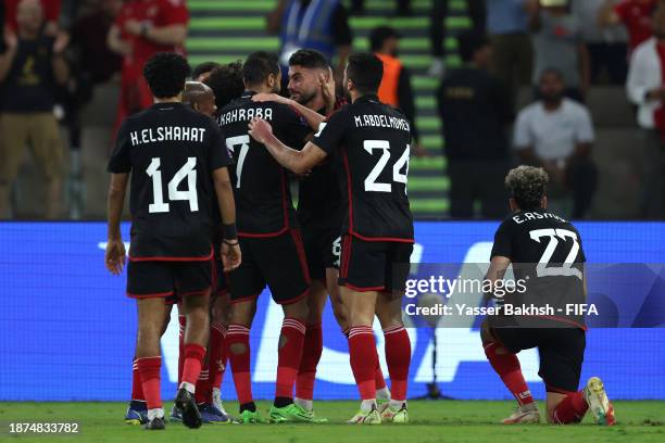 Yasser Ibrahim of Al Ahly FC celebrates with team mates after scoring their team's first goal during the FIFA Club World Cup Saudi Arabia 2023 - 3rd...