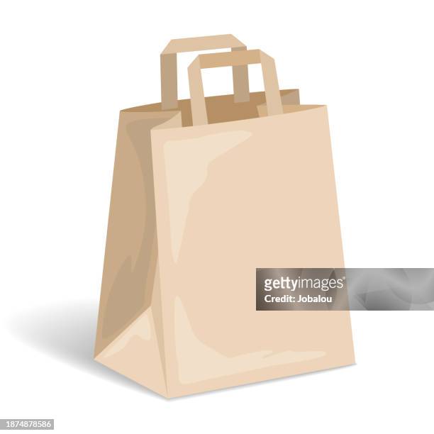 paper bag shop over white background - paper bag stock illustrations