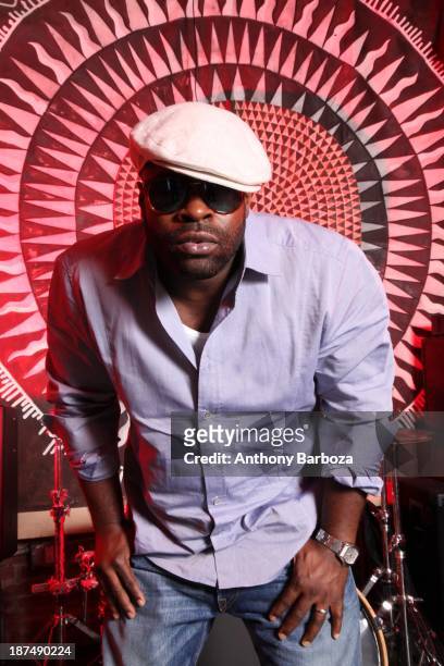 Portrait of American rap artist Black Thought , from the band The Roots, New York, New York, 2015.