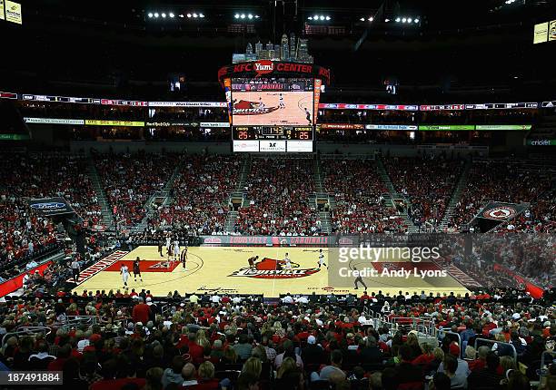 General view of the Louisville Cardinals game against the College of Charleston Cougars at KFC YUM! Center on November 9, 2013 in Louisville,...