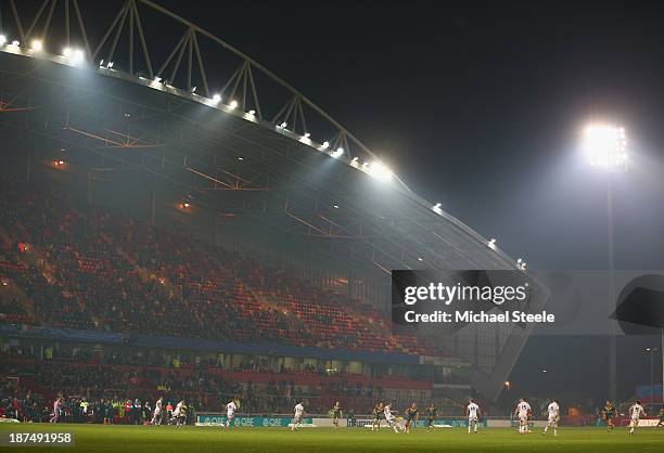 General view of play during the Rugby League World Cup Group A match between Australia and Ireland at Thomond Park on November 9, 2013 in Limerick, .