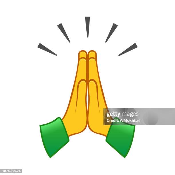 hand icon, thank you, applause, teamwork, recognition... - praying hands drawing stock illustrations