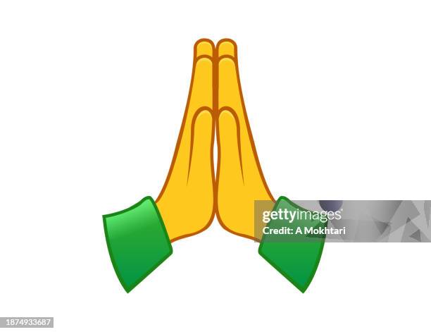 hand icon, thank you, recognition... - namaste stock illustrations