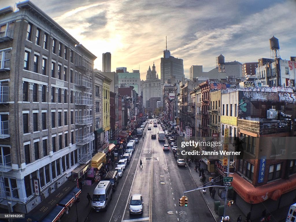 East Broadway at Dusk