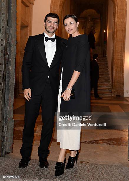 Anna Foglietta and her husband attend the Vanity Fair Dinner during The 8th Rome Film Festival at Villa Medici on November 9, 2013 in Rome, Italy.