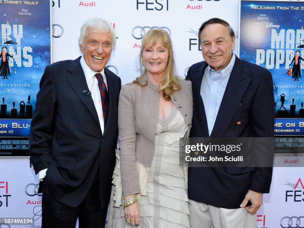 Actor Dick Van Dyke, actress Karen Dotrice and composer Richard Sherman attend Mary Poppins 50th Anniversary Commemoration Screening at AFI Fest at...