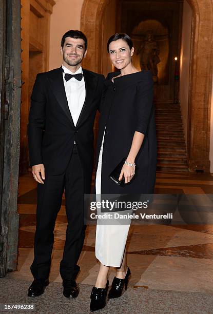 Anna Foglietta and her husband attend the Vanity Fair Dinner during The 8th Rome Film Festival at Villa Medici on November 9, 2013 in Rome, Italy.
