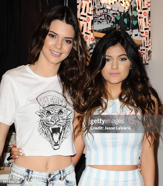Kendall Jenner and Kylie Jenner launch the new PacSun holiday collection at PacSun Glendale Galleria on November 9, 2013 in Glendale, California.