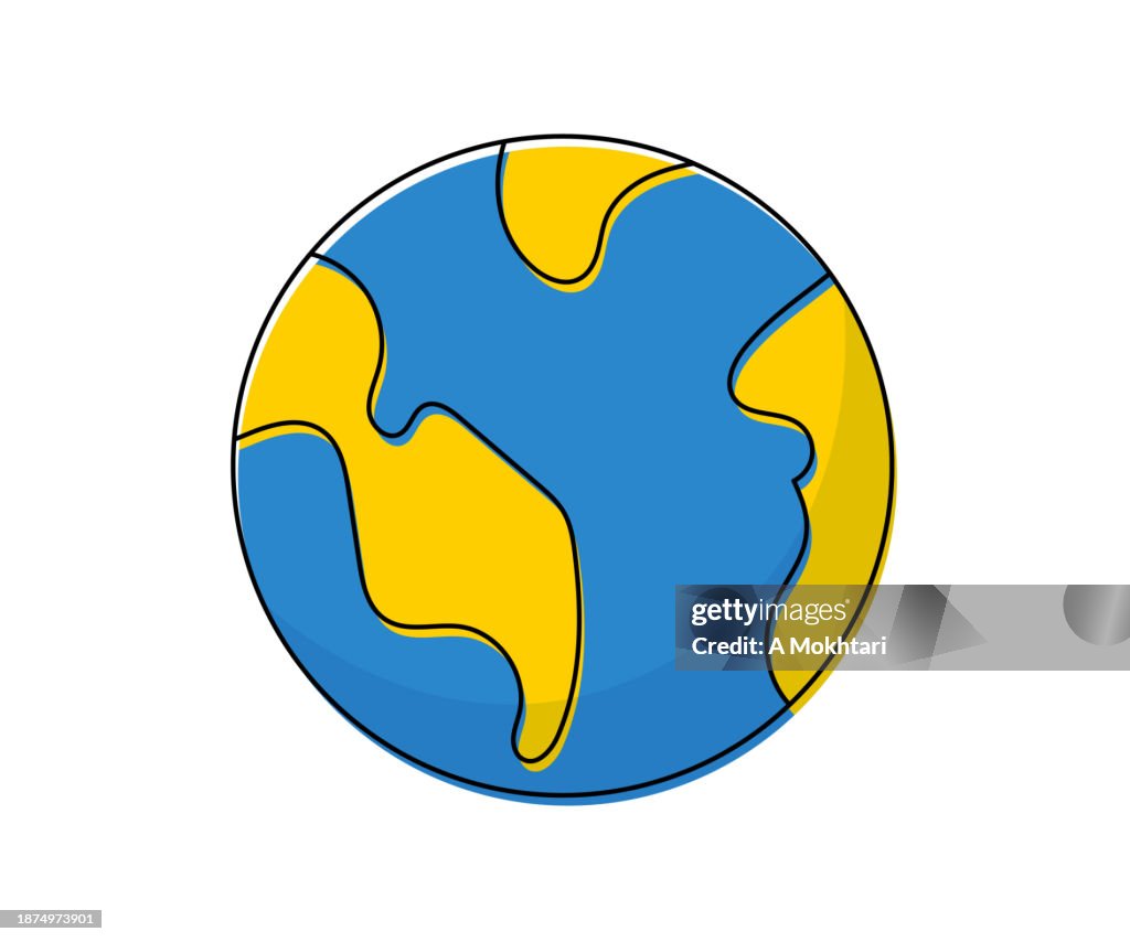 Icône et illustration simple de la planète terre.