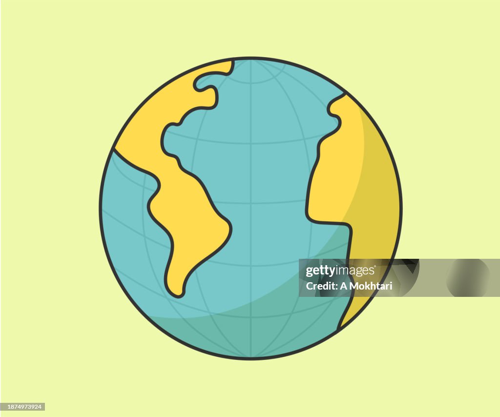 Icône et illustration simple de la planète terre.