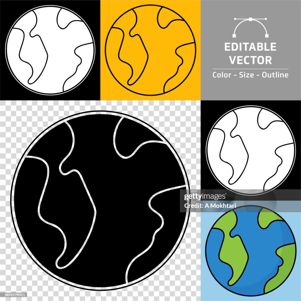 Ensemble d’icône simple de la planète terre.