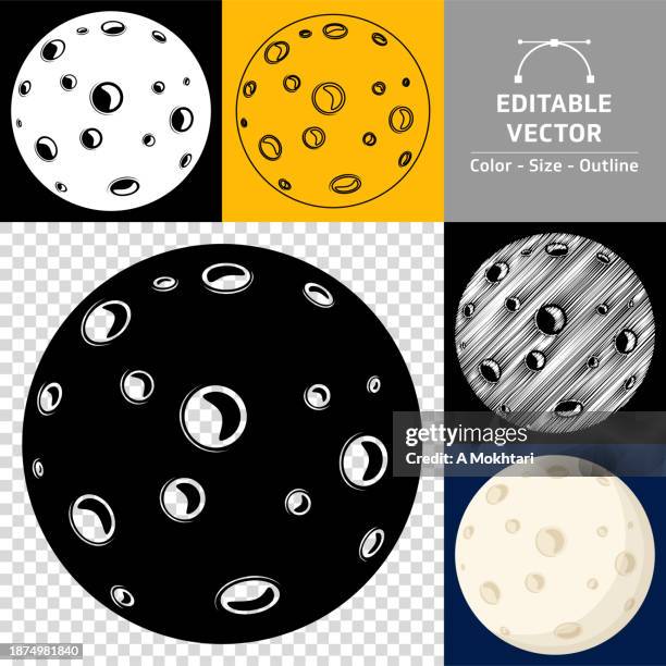 moon icon set. - full moon stock illustrations