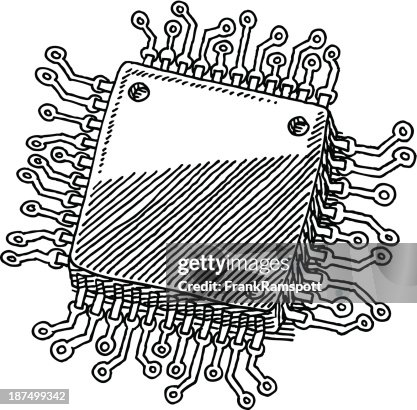 Micro Computer Chip Drawing Micro Computer Chip Drawing