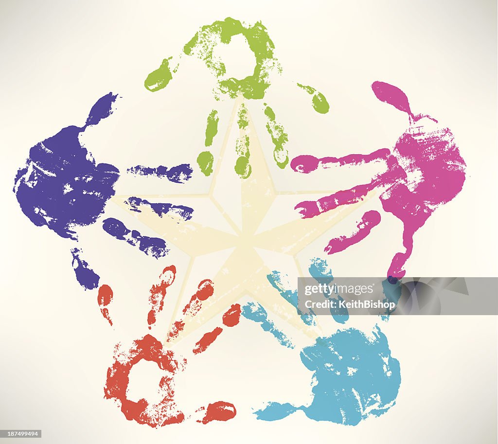 Child Hand Shape Children Hands Making Star Shape High-Res Vector Graphic - Getty Images