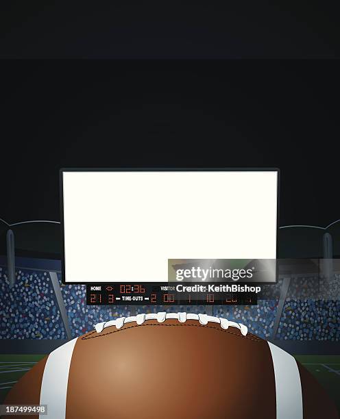 stockillustraties, clipart, cartoons en iconen met american football jumbotron background - american football on screen