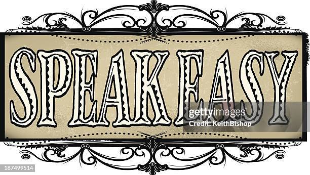 speakeasy sign - prohibition - speakeasy stock illustrations