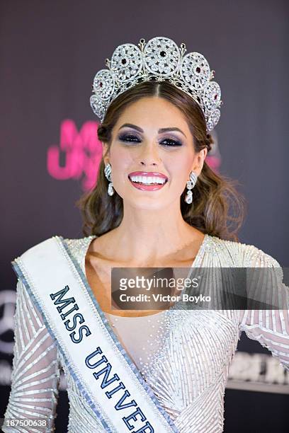 Maria Gabriela Isler of Venezuela poses after her win at Miss Universe Pageant Competition 2013 on November 9, 2013 in Moscow, Russia.