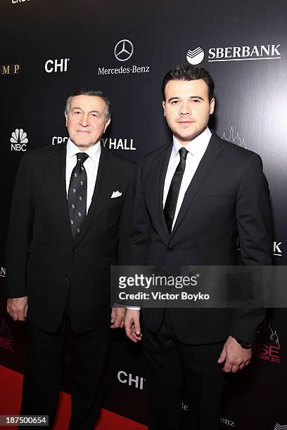 Aras Agalarov and Emin Agalarov attend the red carpet at Miss Universe Pageant Competition 2013 on November 9, 2013 in Moscow, Russia.