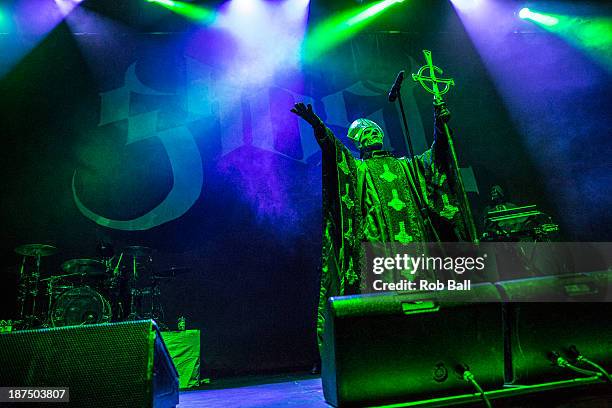 Papa Emeritus of Ghost performs at Alexandra Palace on November 9, 2013 in London, England.