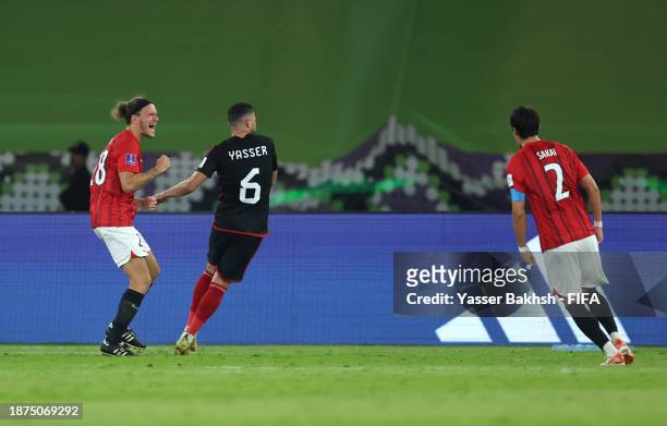 Alexander Scholz of Urawa Reds celebrates after scoring their team's second goal during the FIFA Club World Cup Saudi Arabia 2023 - 3rd Place match...