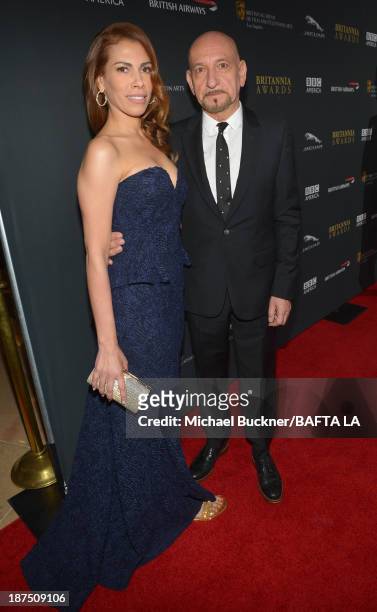Actor Sir Ben Kingsley and actress Daniela Lavender attend the 2013 BAFTA LA Jaguar Britannia Awards presented by BBC America at The Beverly Hilton...
