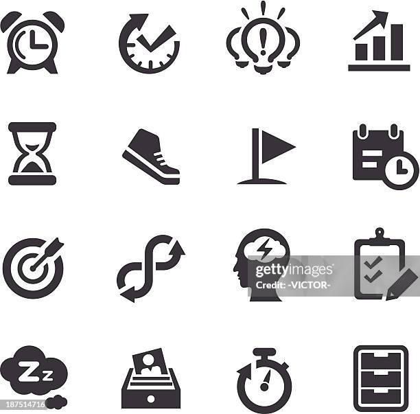 productivity icons - acme series - the end words stock illustrations