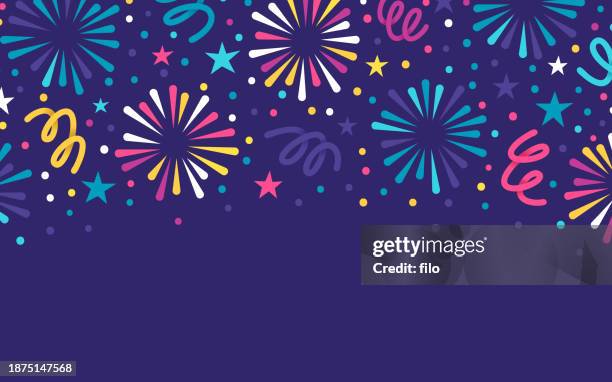 ilustrações de stock, clip art, desenhos animados e ícones de firework celebration modern background - celebração