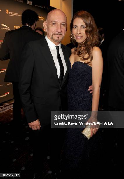 Actor Ben Kingsley and wife Daniela Lavender attend the 2013 BAFTA LA Jaguar Britannia Awards presented by BBC America at The Beverly Hilton Hotel on...