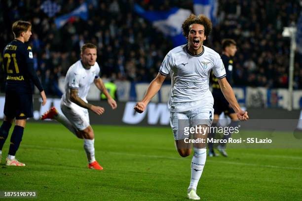 Matteo Guendouzi of SS Lazio celenbrates a opening goal during the Serie A TIM match between Empoli FC and SS Lazio at Stadio Carlo Castellani on...