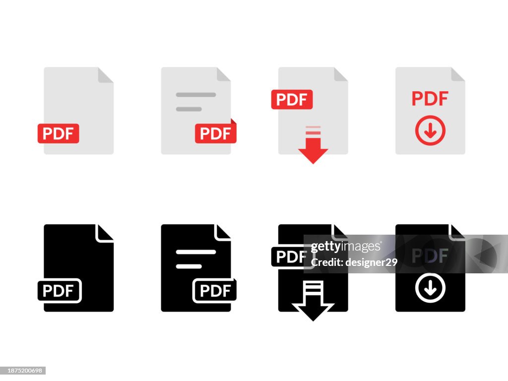PDF-Datei-Vektor-Set.