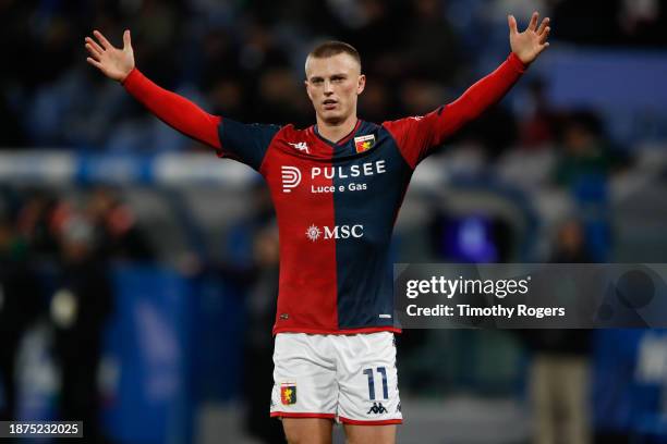 Albert Gudmundsson of Genoa during the Serie A TIM match between US Sassuolo and Genoa CFC at Mapei Stadium - Citta' del Tricolore on December 22,...