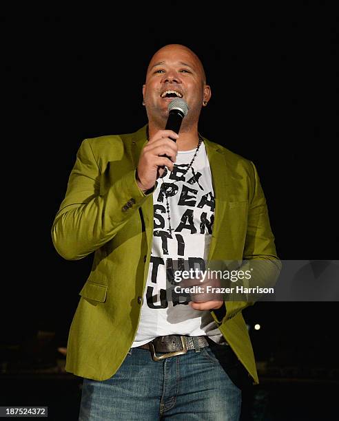 Singer Jairo Everts performs at the Bacchanal Magazine cover launch and awards presentation during Aruba In Style 2013 at Westin Aruba Resort on...