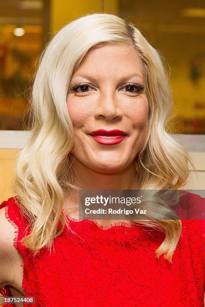 Actress and author Tori Spelling signs copies of her new book "Spelling It Like It Is" at Barnes & Noble bookstore at The Grove on November 9, 2013...