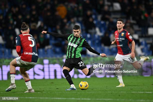 Cristian Volpato of US Sassuolo in action during the Serie A TIM match between US Sassuolo and Genoa CFC at Mapei Stadium - Citta' del Tricolore on...