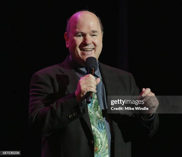 Comedian Larry Miller performs onstage during the International Myeloma Foundation's 7th Annual Comedy Celebration Benefiting The Peter Boyle...