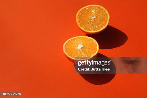 Halved Orange on Orange Background Halved Orange on Orange Background