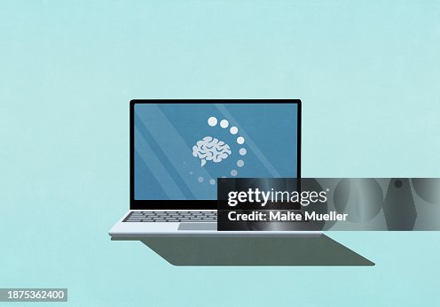Brain buffering on laptop screen Brain buffering on laptop screen